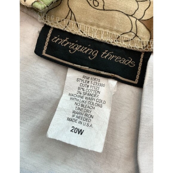 Vintage Intriguing Threads Skirt Womens 20W Floral A-Line Stretch Cotton USA - Picture 5 of 6